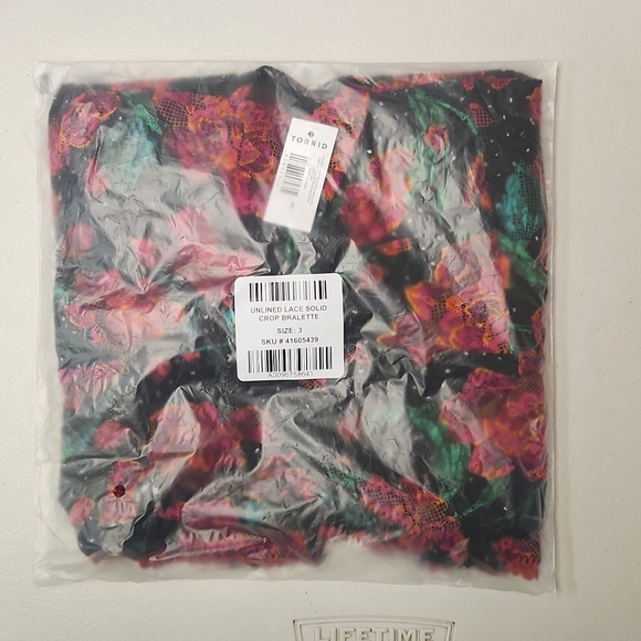 ❤️NWT VINTAGE TORRID LINGERIE - LACE LONGLINE BRALETTE - FLORAL POWER MESH - Picture 4 of 15
